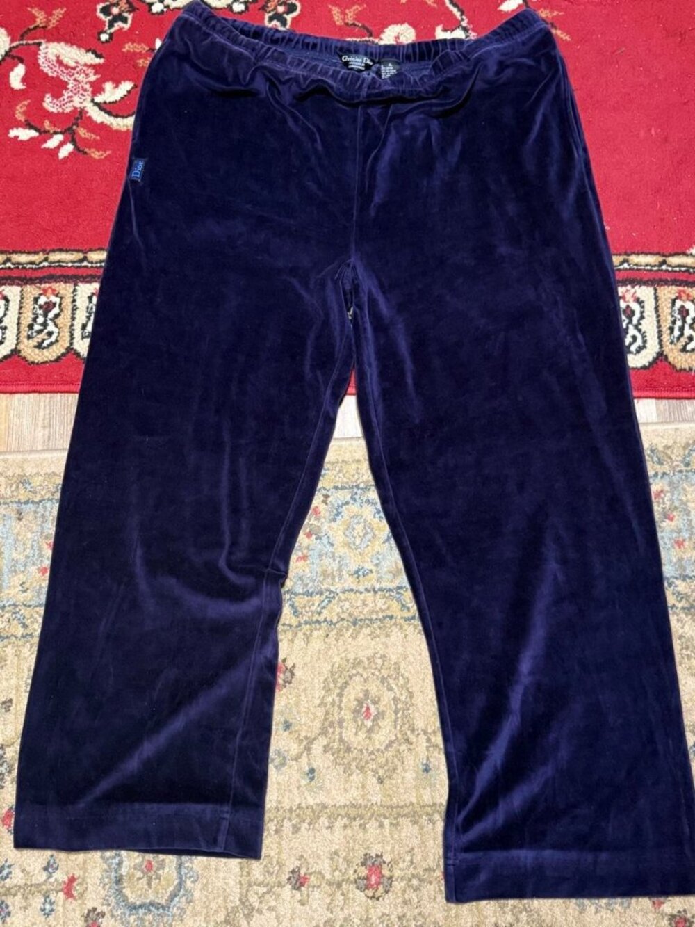 Vintage Christian Dior Monsieur navy blue velour pants